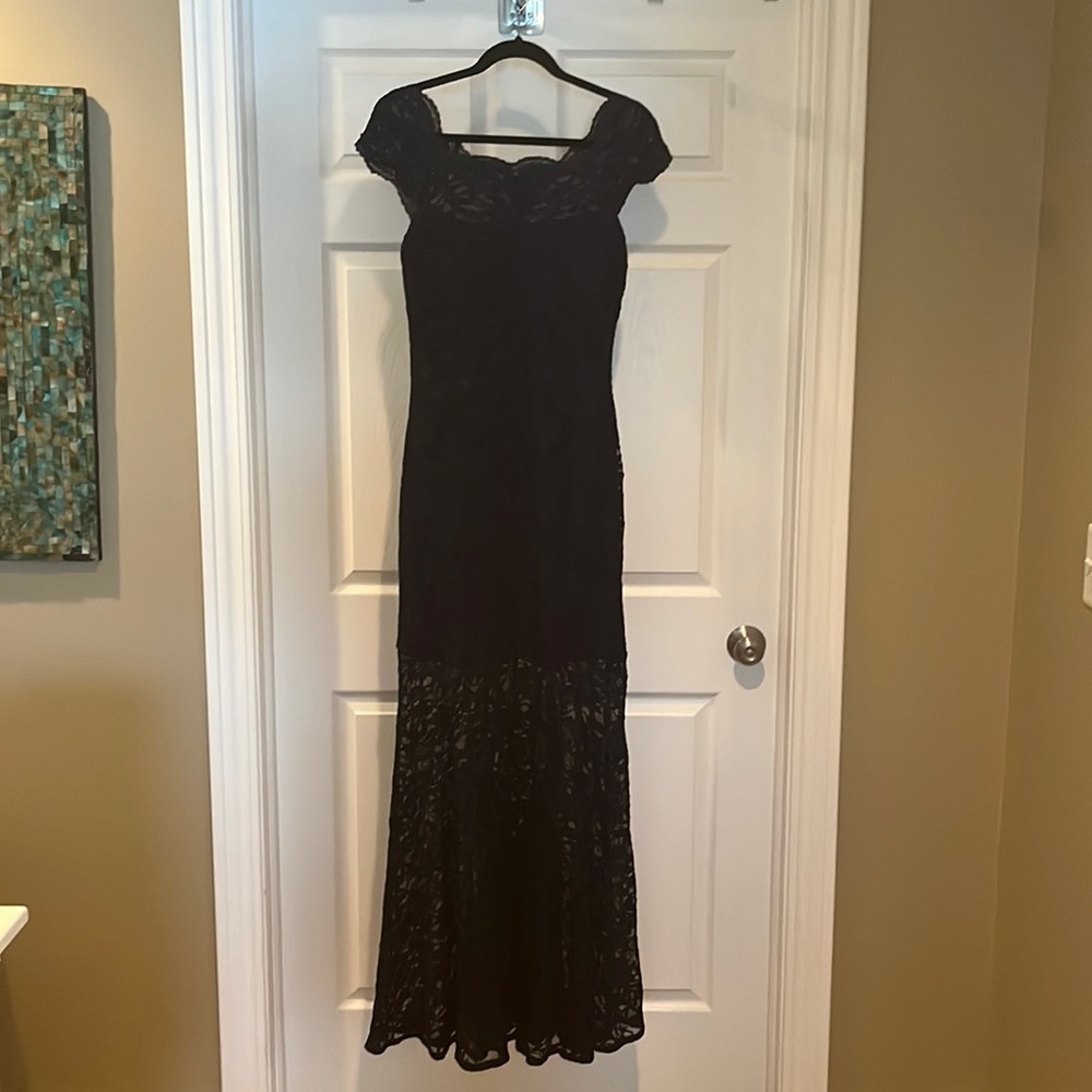 Navy Lace Formal Dress